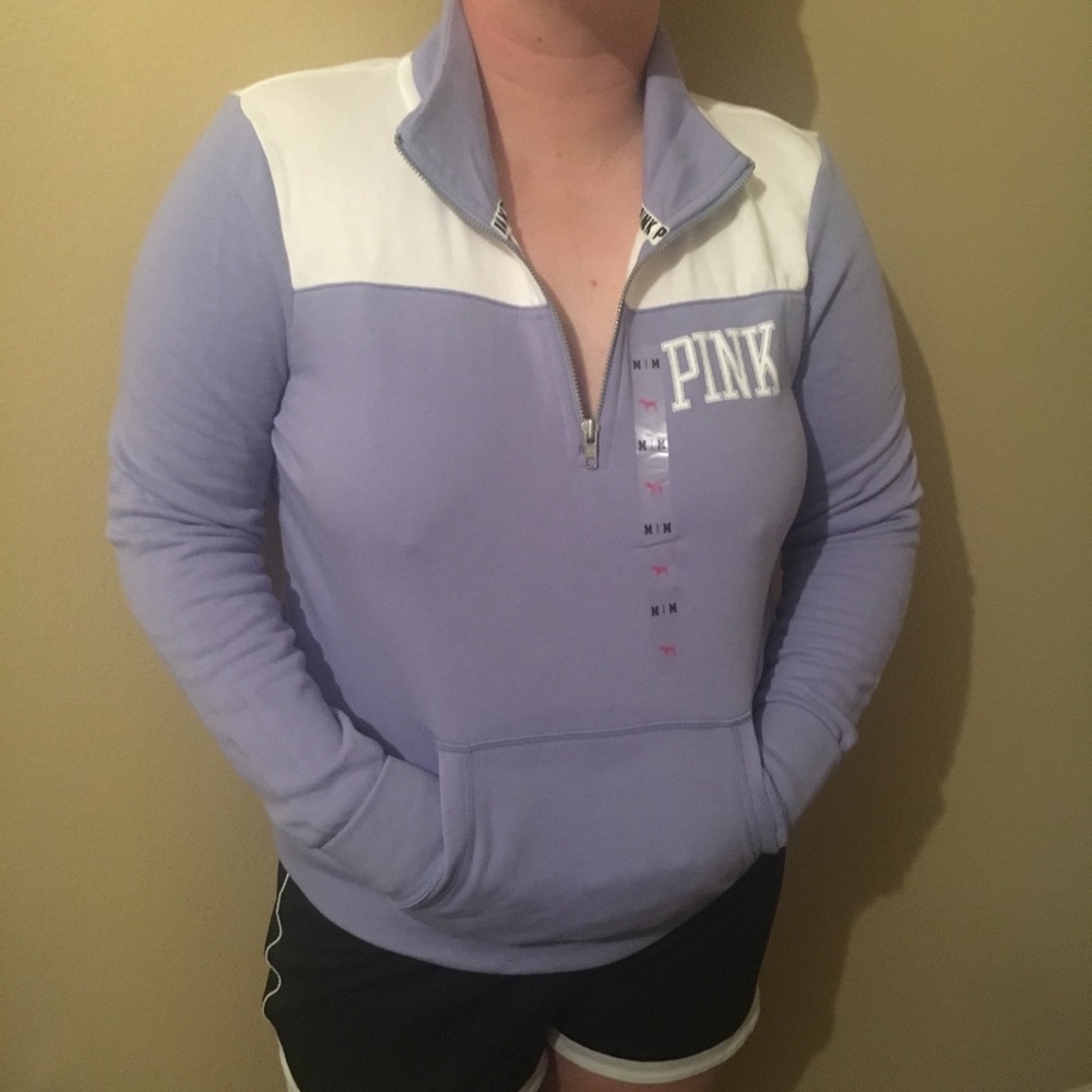 NWT Purple VS PINK Quarter Zip Sweater